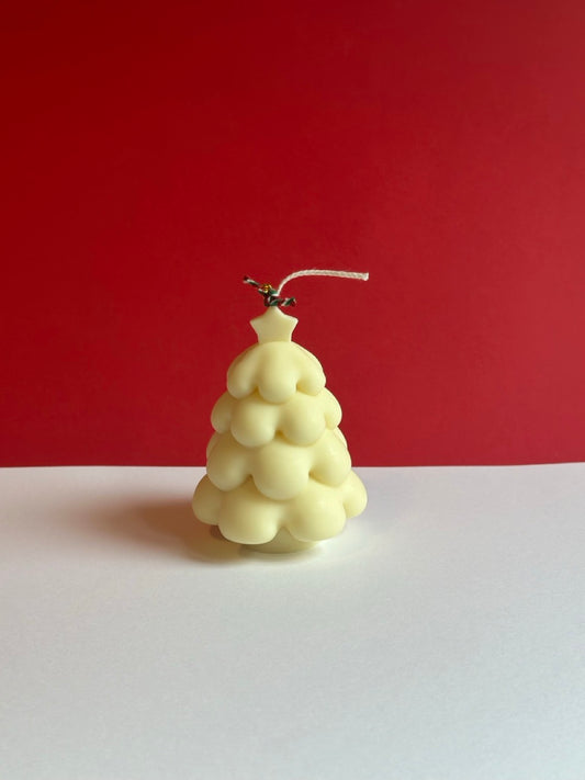 Vela Árbol navideño nevado